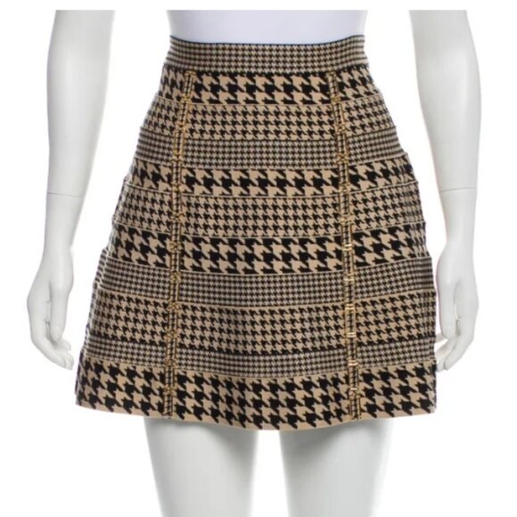 Hervé Léger High-Waisted Houndstooth Mini Skirt - Picture 1 of 11